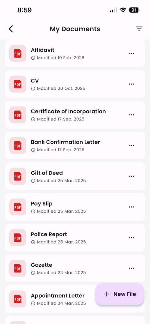 DapsCnect App home screen